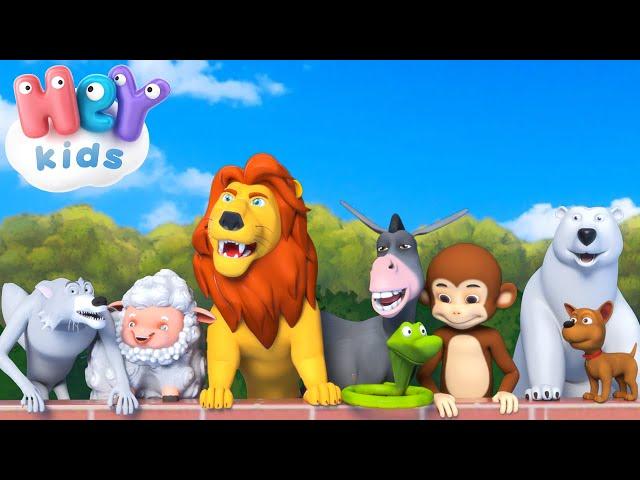 Sunetele Animalelor | Cantece pentru copii cu animale domestice si salbatice - HeyKids