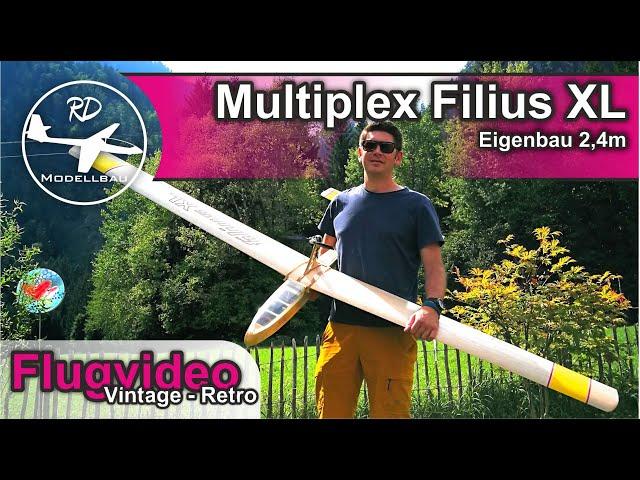 Multiplex Filius XL 2,44cm | Flugvideo | RC Modellbau Vintage DIY Segelflugmodell in Holzbauweise