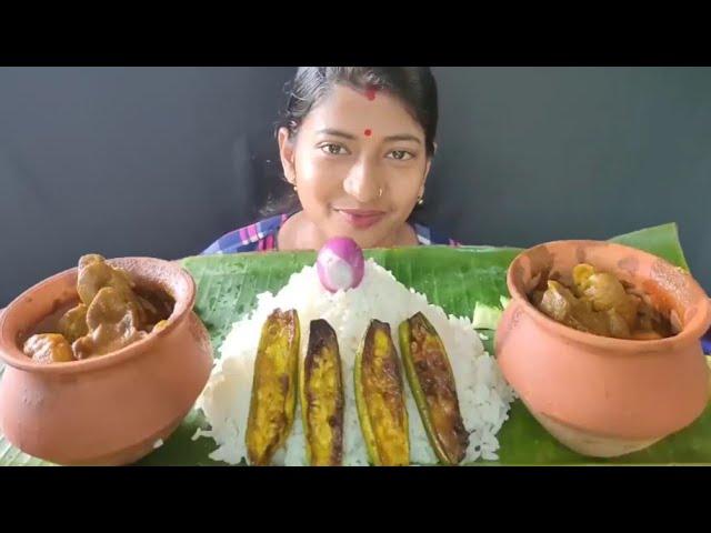 Massive  Spicy  Handi Chicken Gizzard Curry With Huge Amount of Rice Eating Show