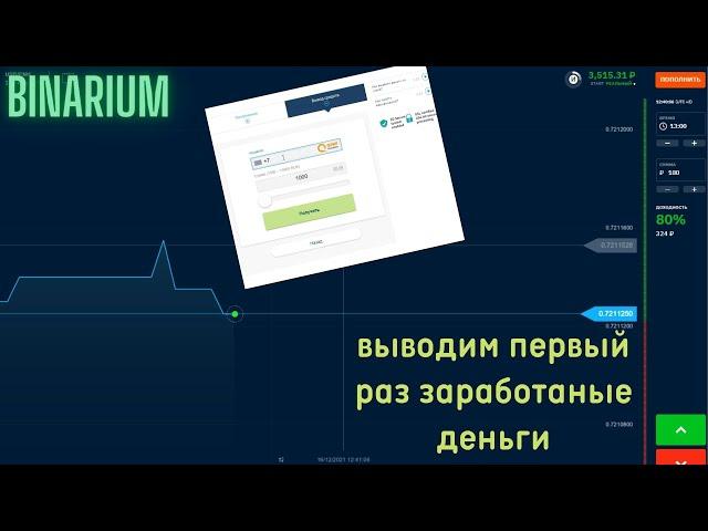 Выводим первые заработанные деньги с Binarium