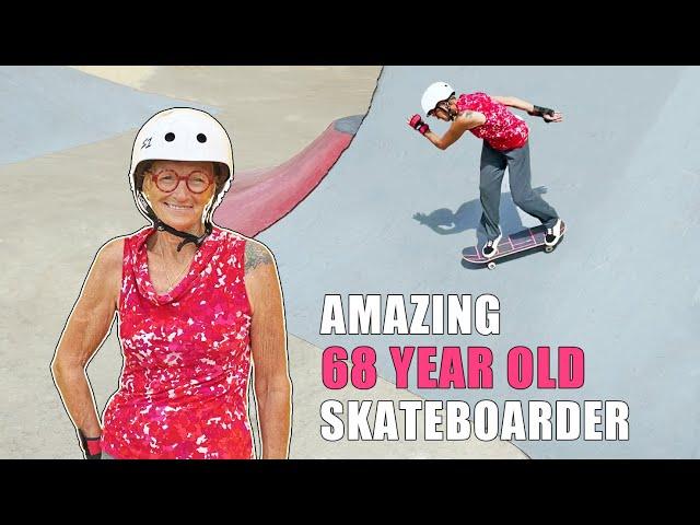 Amazing 68 Year Old Skateboarder Lands Her Dream Trick! | Jackie G