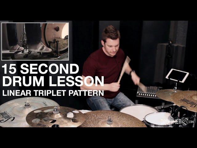 DRUMMER101: 15 Second Drum Lesson -  Simple Linear Triplet Pattern