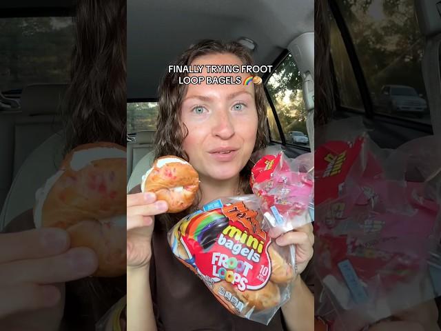 FINALLY Trying FROOT LOOP Mini Bagels!  | Food Review #cereal #newfood #foodreview