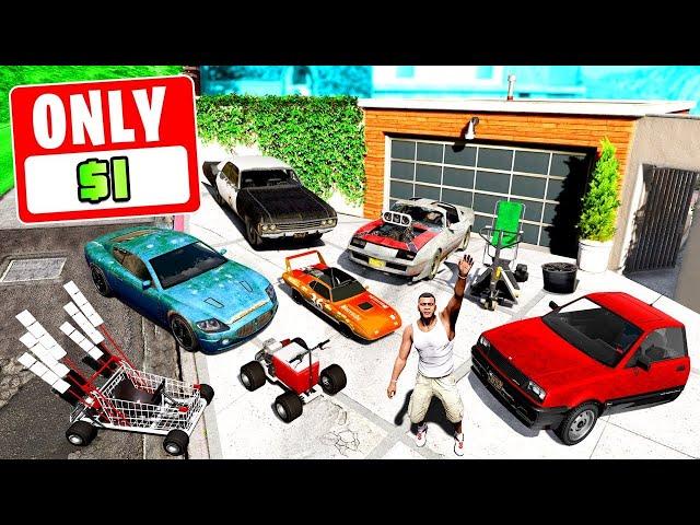 GTA 5 - Stealing $1 CARS with Franklin! (Real Life Cars #78)