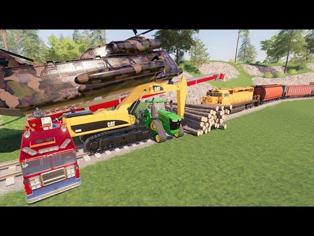 We STOPPED the train (kind of) | Farming simulator 19