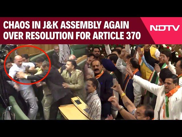 Jammu Kashmir News | Chaos In Jammu And Kashmir Assembly Again Over Resolution For Article 370