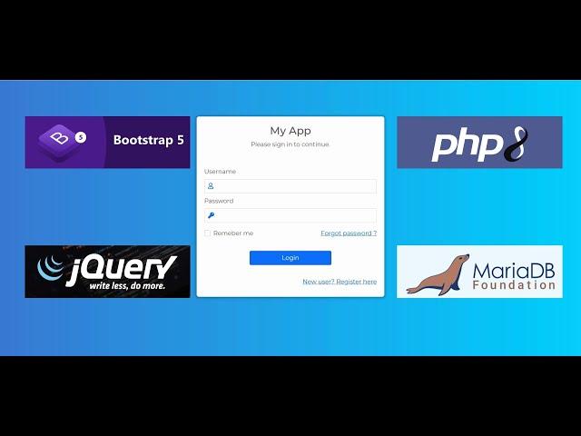PHP Beyond Basics: /PHP8/MARIA DB/BOOTSTRAP - 5/-Simple Login #3 (2021)