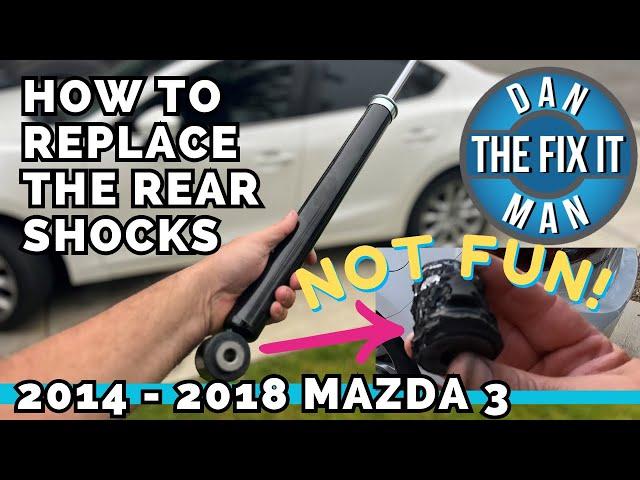 2014 - 2018 Mazda 3 How to Replace Rear Shocks - Not a 5 Minute Job! Lower Shock Bushing Stuck!