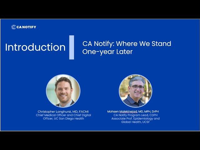 CA Notify: One Year Later/ How It Started - Dr. Chris Longhurst