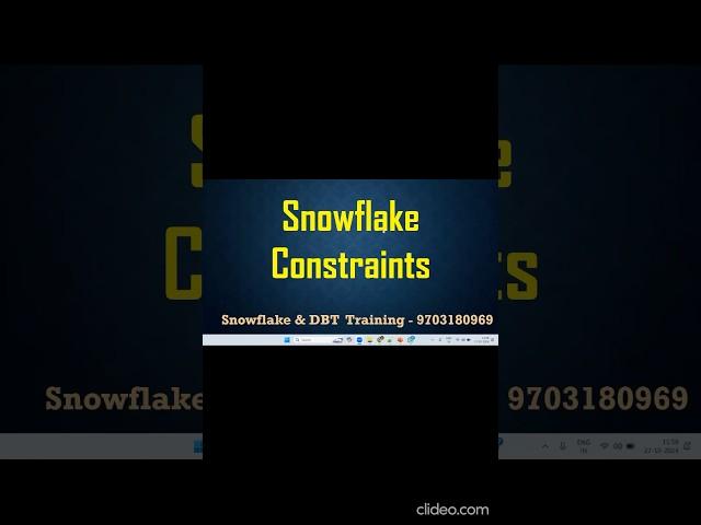 Snowflake Constraints #snowflaketraining #constraints #snowflakevideos@praveenkumarbommisetty6093