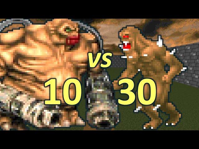 10 Mancubi vs 30 Imps - Monster Infighting - Doom II Retro Battles