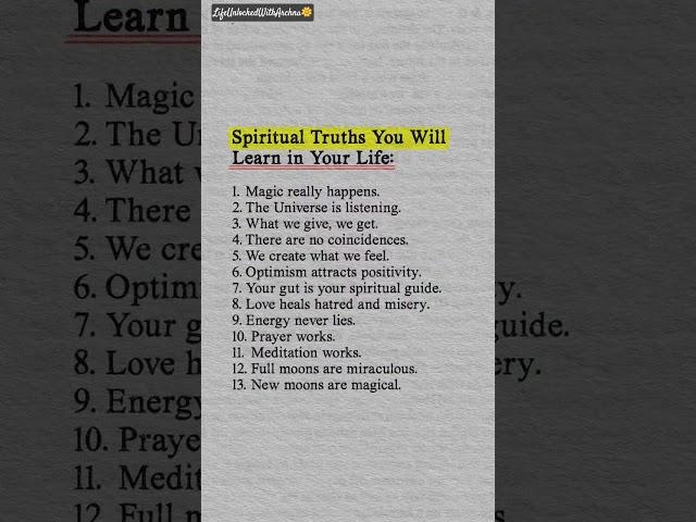  Spiritual TRUTHS #shorts #lifeunlockedwitharchna #spirituality #truth #wisdom #motivation #viral