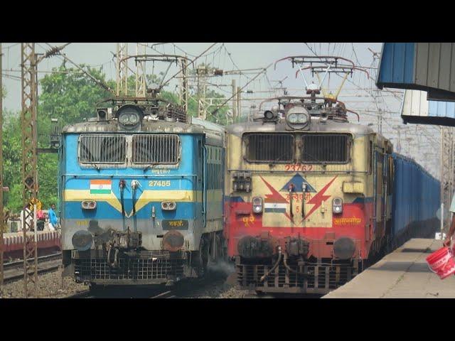 Indian Railways FREIGHT Trains | Powerful ELECTRIC Locos: WAG-9+WAG-7+WAG-5 | Indian Railways