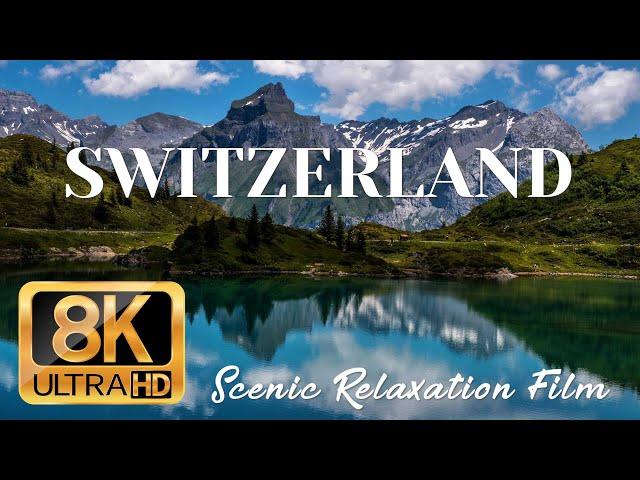 FLYING OVER SWITZERLAND | 8K Video / 4K TV|  Beautiful Drone Footage & Relaxing Cinematic Music