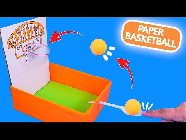 Paper Mini Basketball - DIY. Easy paper crafts. Easy Cardboard Game  - Tutorial