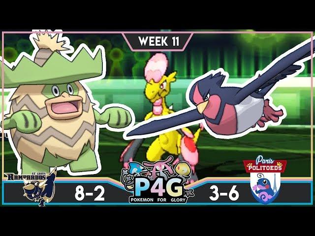 RAIN HYPER OFFENSE!! St. Louis Rampardos Vs Paris Politoeds P4G S3 W11 | Pokemon Ultra Sun