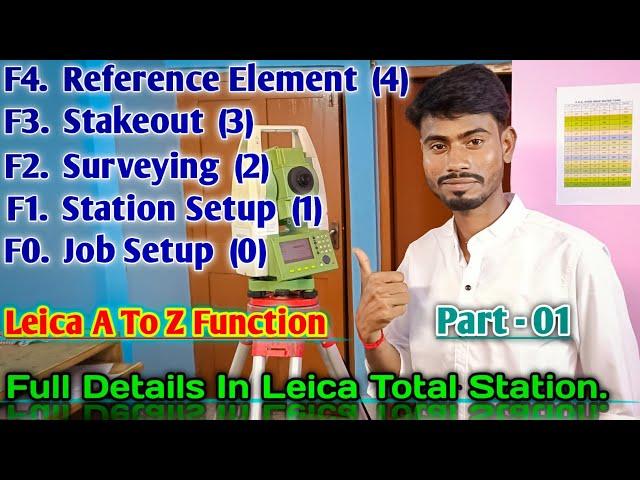 Leica Total Station Full Tutorial | How To Resection In Leica Total Station | How To Setup Job Leica