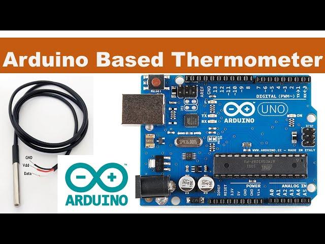 How to interface Arduino with DS18B20 temperature Sensor and 16x2 LCD | #arduino DS18b20 thermometer