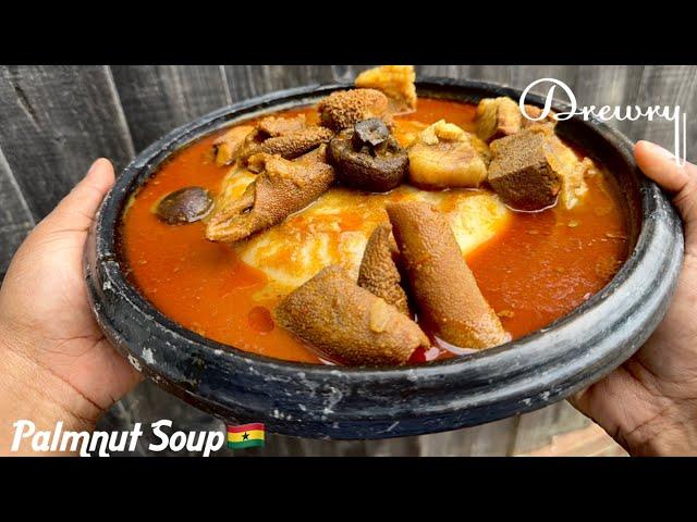 EASY  GHANA PALMNUT SOUP RECIPE | ABENKWAN | BANGA SOUP