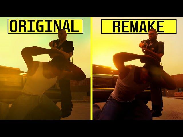 GTA San Andreas Original vs Definitive Edition (Classic Lighting) PS5 Pro Graphics Comparison