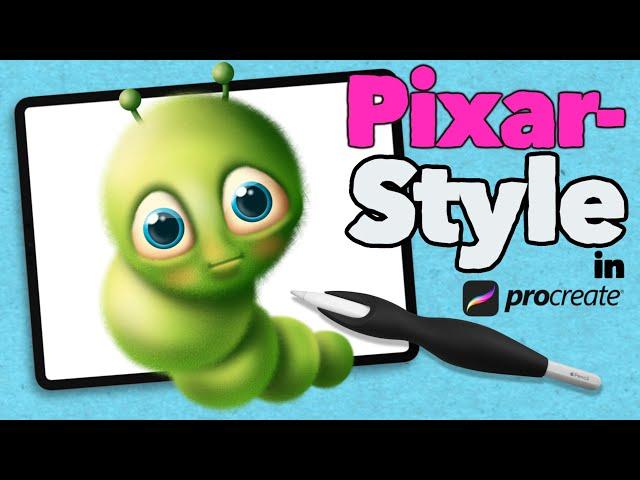 Creating a Pixar Style Character w/ Shapes in Procreate: Let's Draw an Inchworm!