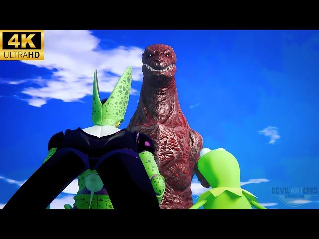 CELL AND KERMIT VS GOZILLA | Animations by @DevilArtemis