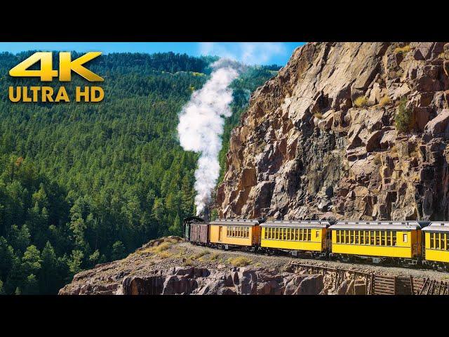 Durango & Silverton Narrow Gauge Railroad Colorado | Historic Steam Train Cascade Canyon Express 4K