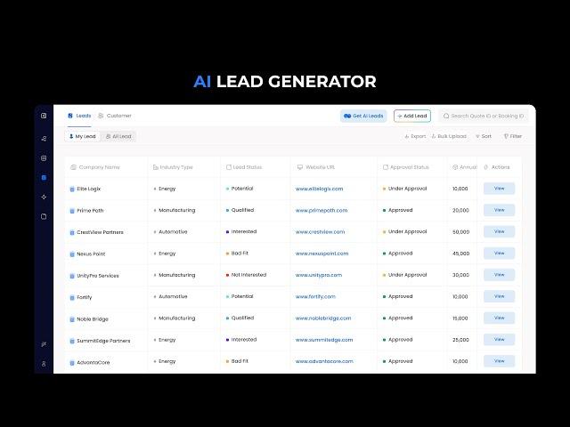 Elyxr CRM’s AI powered lead Generation feature for Freight Forwarders