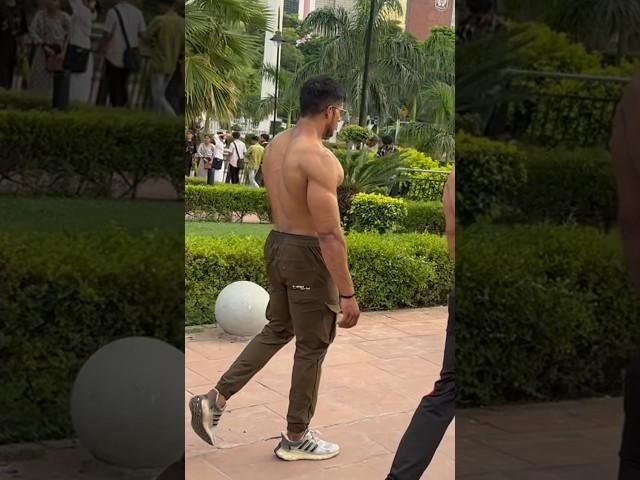 Shirtless walking in public place see reaction | #viral #gym #shorts #reels