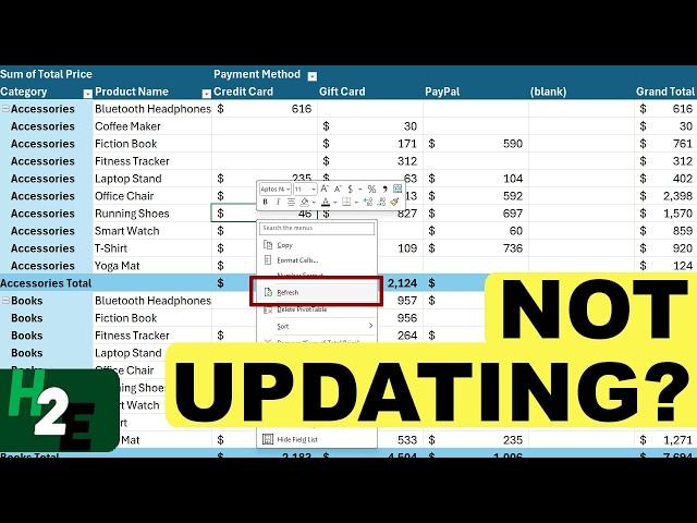 Why Is My Pivot Table Not Updating When Refreshing the Data?
