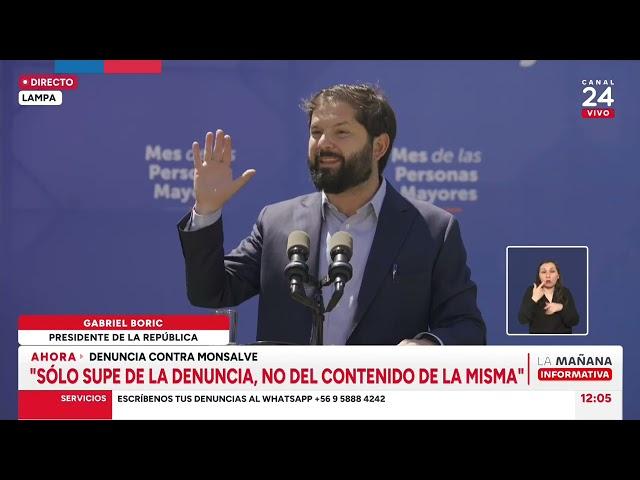 Gabriel Boric y caso Manuel Monsalve: "Nunca hubo ánimo de tapar algo tan grave"