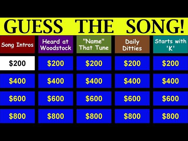 Guess the Song Jeopardy Style | Quiz #15