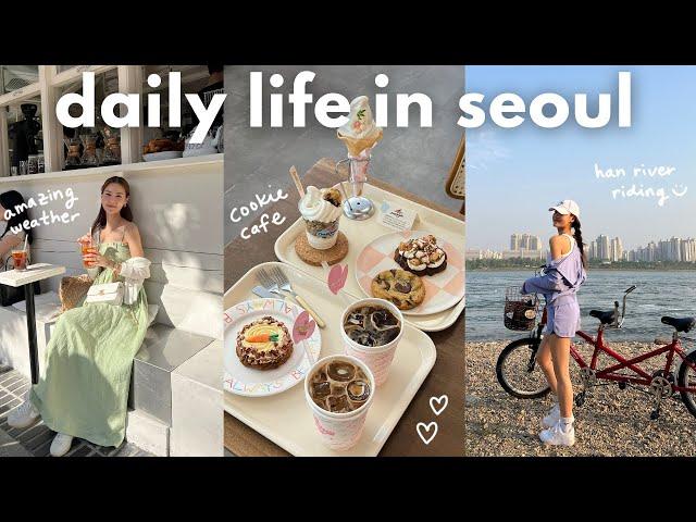 seoul vlog han river riding, dyson hair styling, fiancé cooking, wedding prep glow up, trendy spots