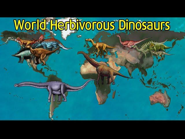 Dinosaur map | Herbivorous Dinosaur World Map | Herbivorous Dinosaur Discovery World Map | 딩동TV