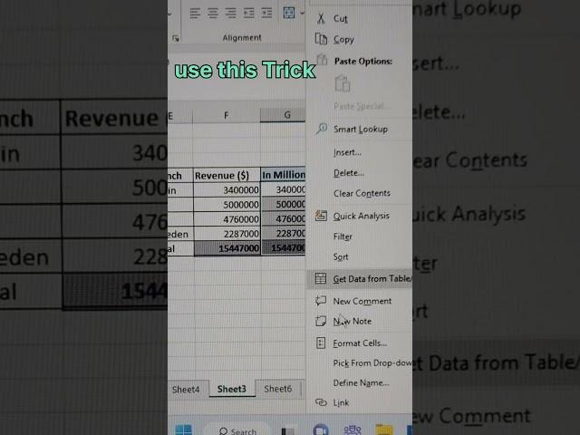 How to convert Numbers into Millions?  #exceltutorial#excel #tallyaccounting #exceltips#viral#shorts