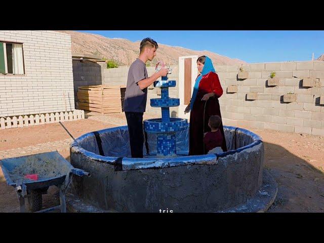Building a Beautiful Fountain for Our Village Home | Ebrahim & Soghra’s DIY Project 