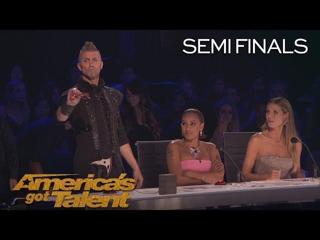 Aaron Crow: Howie Mandel Nearly Escapes Dangerous Performance - America's Got Talent 2018