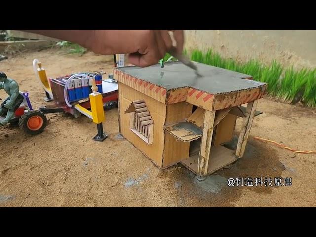 Build a tiny house with a mini concrete mixer.#experiment.