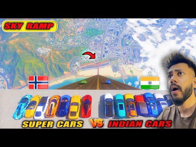 GTA 5 BOOSTER INDIAN CARS VS SUPER CARS SKY RAMP JUMP CHALLANGE GTA 5