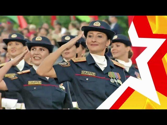 WOMEN'S TROOPS. Parade in Minsk. Who is "cooler" Army or Police?