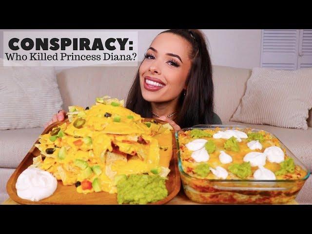 NACHOS AND CHEESY QUESADILLA CASSEROLE MUKBANG