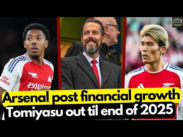 Arsenal finances announced - Tomiyasu out til end of 2025 - Champions league review