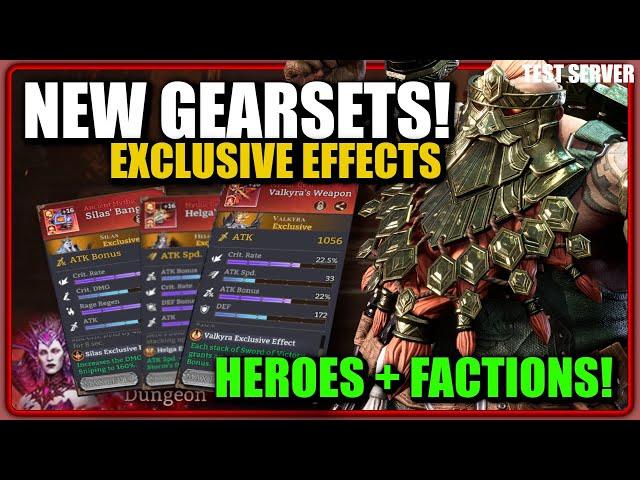 New Gear and Exclusive Hero/Faction Bonus Effects! | Watcher Of Realms - TEST SERVER