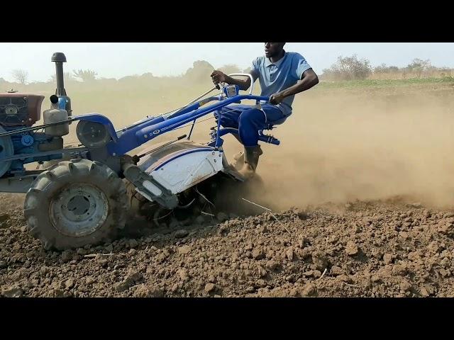 Walking Tractor in Action   - Rotavator