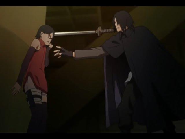 Sasuke Almost Kills Sarada - Team 7 vs. Shin Uchiha Full Fight [60 FPS] EPISODE 21 BS