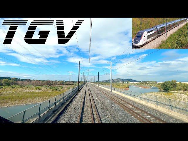  4K   Nice-Ville - Paris-Gare-de-Lyon, up to 320 Km/h TGV cab ride [10.2022]