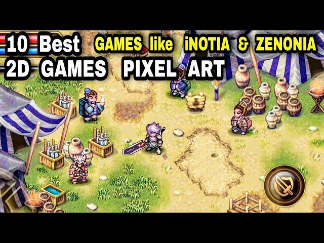 Top 10 Pixel Art Games OFFLINE OPEN WORLD Games Android (Pixel art games Like ZENONIA and iNOTIA)