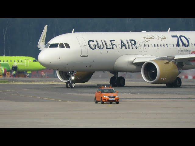 Takeoff two Airbus Neo family with powerful Leap engine sound.