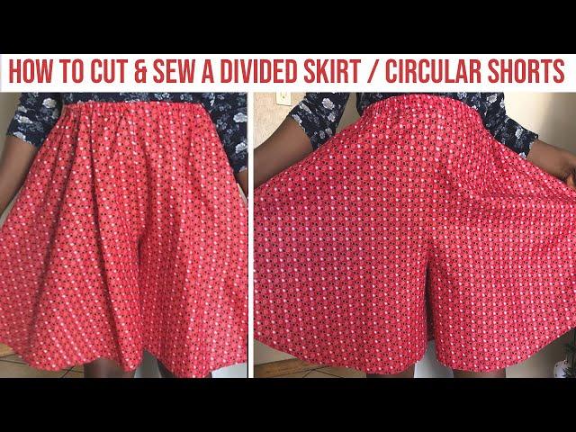 How To Make a Divided Circle Skirt /180 Degree Circle Shorts/Culotte/Trouser