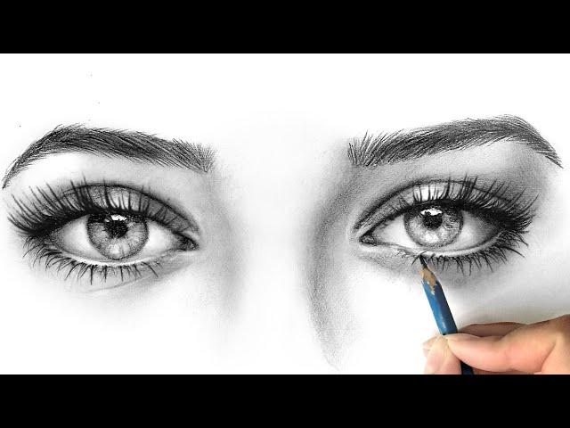 HOW TO DRAW AN EYE? LET'S DRAW BOTH OF THEM! Realistic pencil drawing tutorial